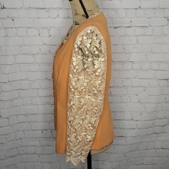 Vintage Handmade Victorian Lace Brocade Romantic Jacket - Picture 5 of 15